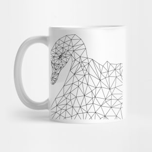 Geometric Black Swan Outline Mug